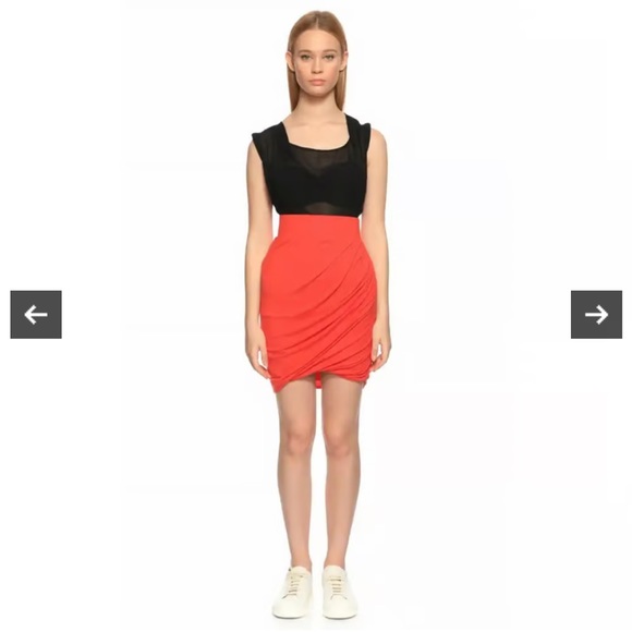 Helmut lang red wool mini skirt - Picture 1 of 6